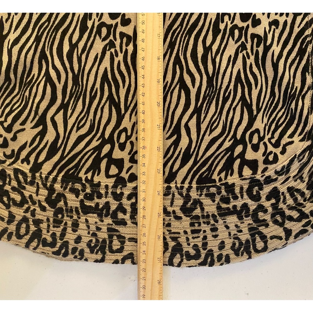 Dana Buchman Sweater Women L Tan Excellent Mixed Animal Print 3/4 Sleeve Top - Picture 8 of 11